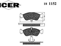 Placute frana 181152 ICER pentru Opel Vectra Opel Calibra Opel Astra