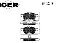 Placute frana 181248 ICER pentru Opel Astra Opel Zafira