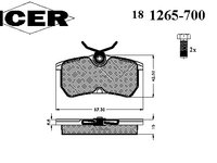 Placute frana 181265-700 ICER pentru Ford Focus Ford Fiesta Ford Ikon