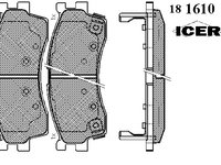 Placute frana 181610 ICER pentru Kia Mentor Kia Sephia Kia Clarus Kia Credos Kia Rio Kia Carens Kia Shuma Kia Spectra