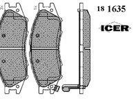 Placute frana 181635 ICER pentru Nissan Almera Nissan Pulsar Nissan Sunny Nissan Sentra Nissan Tsuru