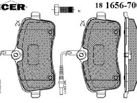 Placute frana 181656-700 ICER pentru Peugeot 407