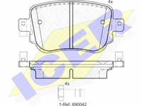 Placute frana 182152 ICER pentru Seat Alhambra Audi Q3 Seat Leon Skoda Octavia Vw Golf Vw Passat Audi A1 Vw Caddy Vw Sharan