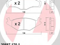 Placute frana 20887 170 1 ZIMMERMANN pentru Vw Polo Seat Ibiza