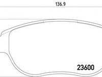 Placute frana 2360001 TEXTAR pentru CitroEn C4 CitroEn Xsara Peugeot 207 CitroEn C3 Peugeot 307 Peugeot 206 Peugeot 1007