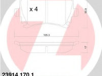 Placute frana 23914 170 1 ZIMMERMANN pentru Vw Passat Seat Alhambra Seat Leon Vw Caddy Skoda Octavia Skoda Laura Skoda Superb Vw Sharan Audi A3 Vw Golf Vw Jetta Skoda Yeti Audi Tt Vw Tiguan Vw Touran Vw Eos Vw Vento Vw Cc