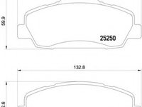 Placute frana 2525001 TEXTAR pentru CitroEn C-elysee Peugeot 301 Peugeot 308 CitroEn C4