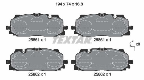Placute frana 2586101 TEXTAR pentru Audi A8 2