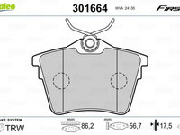 Placute frana 301664 VALEO pentru Peugeot 106 Peugeot 407 Peugeot 607