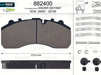 Placute frana 882400 VALEO pentru Vw Carat Vw Corsar Vw Passat Vw Quantum Vw Golf Vw Rabbit Mazda 626 Mazda Capella Mazda Telstar Rover 600 Mitsubishi Galant Honda Prelude Vw Beetle Vw Carocha Vw Coccinelle Vw Escarabajo Vw Fusca Vw Kaefer Vw Kever V