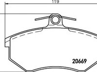 Placute frana AUDI A4 8D2 B5 HELLA 8DB355017701