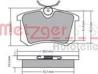 Placute frana AUDI A4 8E2 B6 METZGER 1170060