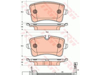 Placute frana Audi A4 (8k2, B8), 11.2007-12.2015, A5 (8t3), 06.2007-01.2017, A6 Avant (4g5, C7, 4gd), 05.2011-, A7 Sportback (4ga, 4gf), 10.2010-, Q5 (8r), 11.2008-, Porsche Macan, 02.2014-, TRW