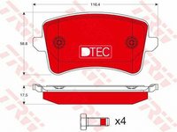 Placute frana AUDI A4 Allroad 8KH B8 TRW GDB1765DTE