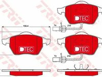 Placute frana AUDI A4 Cabriolet 8H7 B6 8HE B7 TRW GDB1307DTE