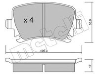 Placute frana AUDI A4 Cabriolet 8H7 B6 8HE B7 METELLI 2205530