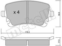 Placute frana AUDI A6 4B2 C5 METELLI 2205542