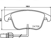 Placute frana Audi Q3 (8u), Fiat Sedici (Fy), Seat Alhambra (710, 711), Vw Sharan (7n1, 7n2), Tiguan (5n) SRLine parte montare : Punte fata