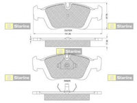 Placute frana BD S153 STARLINE pentru Bmw Seria 3 Bmw Z3 Mercedes-benz E-class