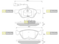 Placute frana BD S259 STARLINE pentru Audi A3 Skoda Octavia Vw Golf Vw Beetle Vw New Vw Novo Audi Tt Vw Bora Vw Jetta Seat Toledo Seat Leon