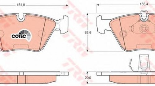 Placute frana BMW 5 Touring E39 TRW GDB1404