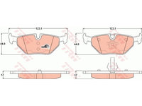 Placute frana Bmw Seria 3 (E36), 09.1990-02.1998, Z1, 06.1988-06.1991, Z4 (E85), 02.2003-12.2009, Rover/Mg 75 Tourer (Rj), 08.2001-06.2006, Mg Zt- T, 10.2001-07.2005, Saab 9-5 (Ys3e), 09.199, TRW