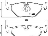 Placute frana BMW Seria 5 Touring (E39) (1997 - 2004) BREMBO P 06 023