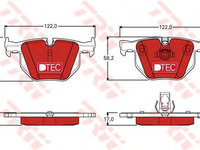 Placute frana BMW Seria 6 Cabriolet (E64) (2004 - 2010) TRW GDB1727DTE