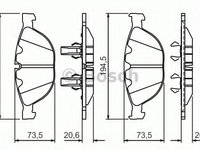 Placute frana BMW Seria 6 (E63) (2004 - 2010) Bosch 0 986 494 349