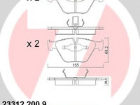 Placute frana BMW Seria 7 (E65, E66, E67) (2001 - 2009) ZIMMERMANN 23312.200.9