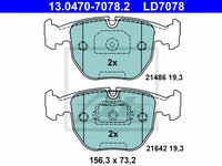 Placute frana BMW X5 (E53) (2000 - 2006) ATE 13.0470-7078.2