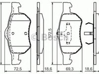 Placute frana CHRYSLER VOYAGER IV RG RS BOSCH 0986424668