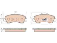 Placute frana Citroen C4 Cactus, 09.2014-, C-Elysee, 11.2012-, Peugeot 301, 11.2012-, 308 Sw 2, 03.2014-, TRW