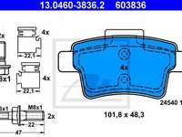 Placute frana CITROEN C4 Grand Picasso I UA ATE 13046038362