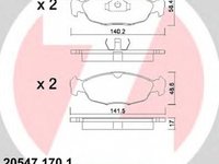 Placute frana DAEWOO LANOS limuzina KLAT ZIMMERMANN 205471701