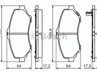 Placute frana DODGE CARAVAN BOSCH 0986494493