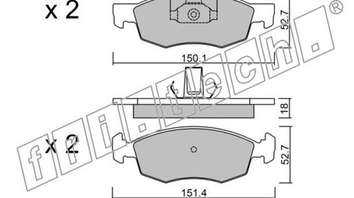 Placute frana fata Fiat Doblo cod 77363496 sa