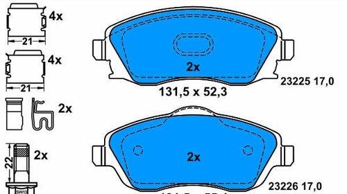 Placute frana fata Opel Corsa C - Ate