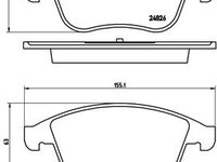 PLACUTE FRANA Fata RENAULT CLIO IV (BH_) BREMBO P 68 047 2013