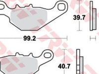 Placute frana fata/spate, utilizare: motociclete/scutere, material: organic, 45x45,9x6,5mm HONDA CR, CRF, CRM, EX, NSR, TRX, KAWASAKI KEF, KFX, KLX, KSF, KX, SUZUKI LT, RM 65-660 1987-2020