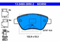 Placute frana Fiat 500 (312), 10.2007-, Doblo Cargo (223), 11.2000-2010, Panda (169), 2003-2012, Motorizare 1.4/ 1.9 Jtd/ 1.3 D, ATE