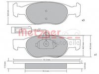 Placute frana FIAT BRAVA 182 METZGER 1170517