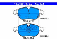 Placute frana Fiat Croma (194), 06.2005-, Opel Astra H (L48), 01.2004-05.2014, Signum, 05.2003-, Vectra C, 04.2002-, Zafira B (A05), 07.2005-, Saab 9-3 (Ys3f), 09.2002-02.2015, 9-3x, 02.2009, ATE