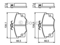 Placute frana FIAT PUNTO Cabriolet 176C BOSCH 0986468380