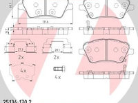 Placute frana FORD B-MAX (JK) (2012 - 2016) ZIMMERMANN 25134.170.2