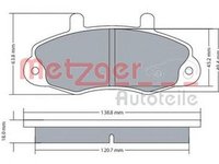 Placute frana FORD TRANSIT caroserie E METZGER 1170604