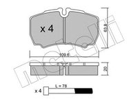 Placute frana FORD TRANSIT platou sasiu METELLI 2206040