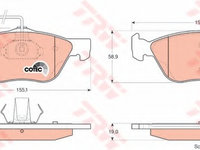 Placute frana GDB1212 TRW pentru Fiat Coupe Fiat Bravo Alfa romeo 145 Alfa romeo 146 Alfa romeo Gtv Alfa romeo Spider Fiat Marea Alfa romeo 156 Fiat Multipla