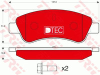 Placute frana GDB1463DTE TRW pentru Citroen Xsara 1999 2000 2001 2002 2003 2004 2005