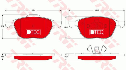 Placute frana GDB1583DTE TRW pentru Ford C-ma